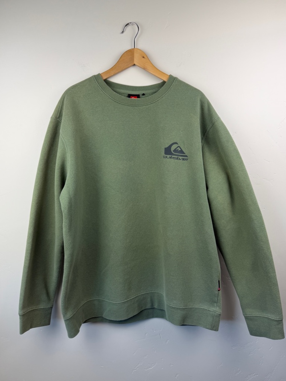Quiksilver Olive Green Fleece Crewneck Sweatshirt Size XL